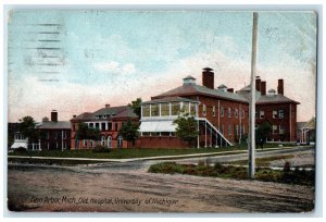 1908 Old Hospital University Michigan Exterior Road Ann Arbor Michigan Postcard