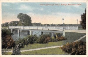 RED OAK, IA Iowa   WEST COOLBAUGH STREET BRIDGE  Montgomery Co  c1920's Postcard