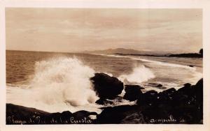 ACAPULCO GRO MEXICO PLAYA PIE de la CUESTA~J J PINO REAL PHOTO POSTCARD 1940s