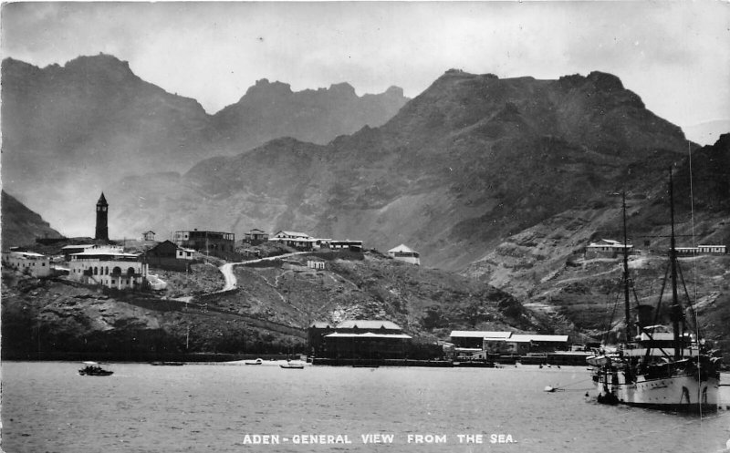 Lot 52 aden yemen general view of the sea real photo ship
