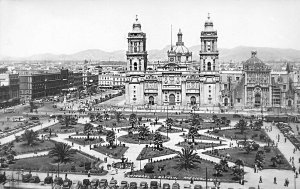 Mexico City Metropolitan Cathedral Aerial View Real Photo Postcard