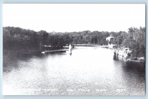 Iowa Falls Iowa IA Postcard RPPC Photo Suspension Bridge c1950s Unposted Vintage