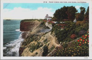 Point Firmin And Park San Pedro Los Angeles California Vintage Postcard C178
