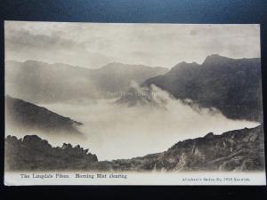 Cumbria: The Langdale Pikes, Morning Mist Clearing c1905 Pub Abraham's No.1010