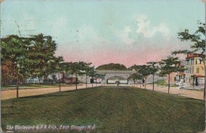 Postcard The Boulevard & Railroad Arch East Orange NJ 1909