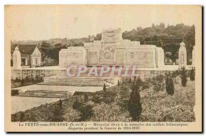 Old Postcard La Ferte sous Jouarre S and M high Memorial to the memory of the...