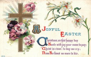 Vintage Postcard 1915 A Joyful Easter Christians on This Happy Day Embossed