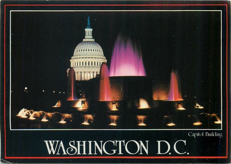 Postcard USA Washington D.C. night US Capitol