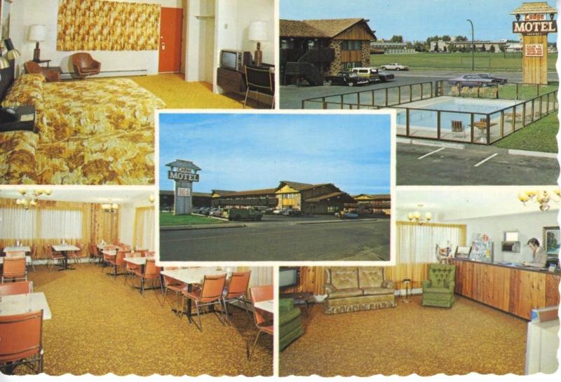 Lodge Motels Lethbridge AB Alberta Motel Multiview c1950s Vintage Postcard D17
