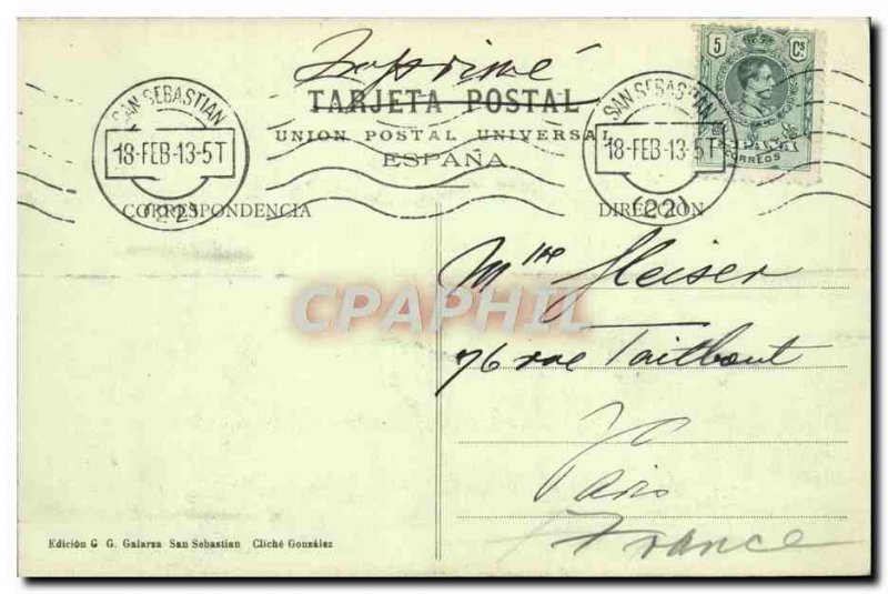 Postcard Old San Sebastian Palacio de Miramar