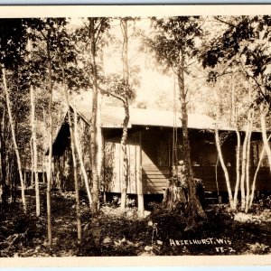 c1920s Hazelhurst, Wis House RPPC Forest Cottage Real Photo Postcard Mystery A98