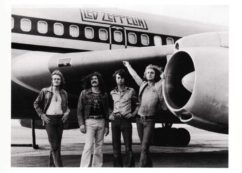 Led Zeppelin Band and Airplane The Starship Boeing 720 in 1973 Modern Postcard