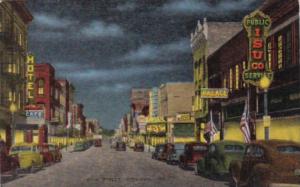 Iowa Ottumwa Main Street At Night 1952