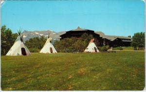 E GLACIER, MT Montana   GLACIER PARK HOTEL - TEPEES   1960  Roadside Postcard