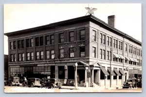 J90/ Plymouth Wisconsin RPPC Postcard 40s Exchange Bank Huson-Zeigler 2