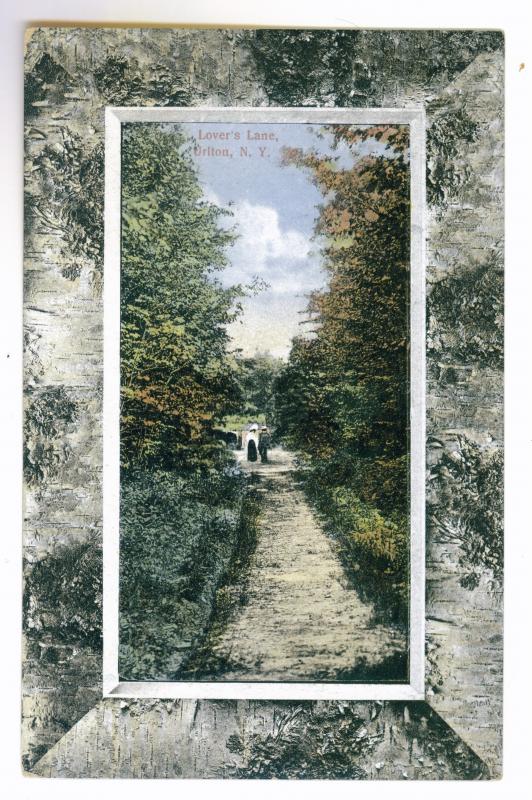 Urlton to Ballston Spa, New York used Postcard, 1913, Lover's Lane