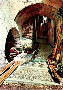 Postcard Italy Isola Pescatori  Lake Maggiore archway alley