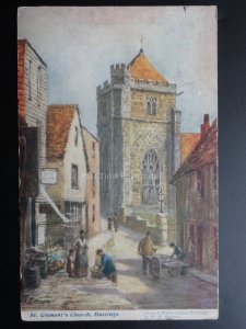 Sussex: HASTINGS St. Clement's Church Old Postcard Art by W.H.Barrow Pub by B&W