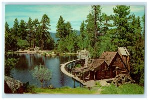 Water Wheel Cedar Lake Mill Big Bear Lake California CA Unposted Postcard 