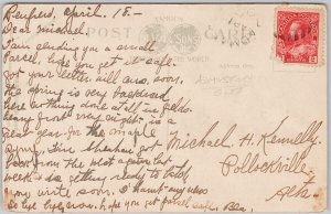 The Snow Shoe Girls Canadian Winter Scenes 1917 Admaston ONT Cancel Postcard H65