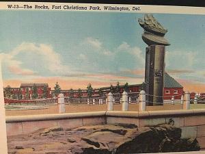 Postcard The Rocks, Fort Christiana Park in Wilmington, DE.       T5