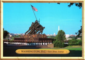 VINTAGE CONTINENTAL SIZE POSTCARD WASHINGTON D.C. IWO JIMA STATUE