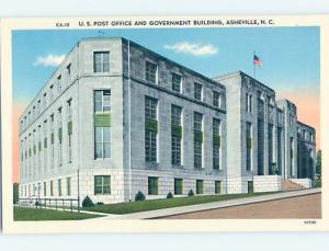 Unused Pre-1980 POST OFFICE SCENE Asheville North Carolina NC hs1065@