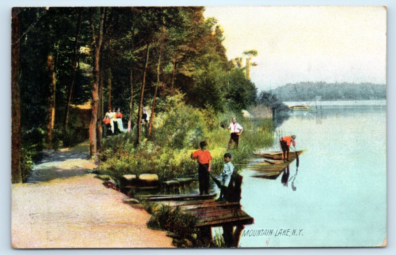 Mountain Lake NY Adirondacks Postcard New York