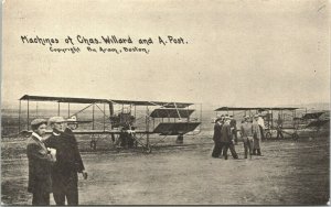 USA Machines of Chas Willard and A Post Boston Aviation Airplane Postcard 04.15