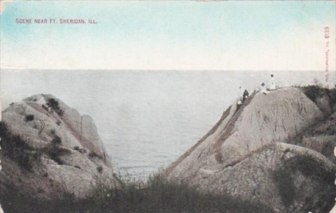 Illinois Coastal Scene Near Fort Sheridan 1911