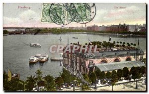 Old Postcard Die Hamburg Alster
