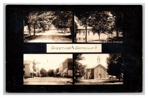 RPPC Multiview Greetings From Thronville Ohio OH 1911 Postcard Y15