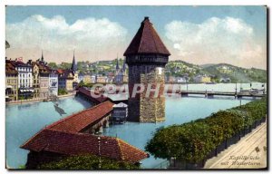 Old Postcard Luzern Kapellbruke und Wasserturn