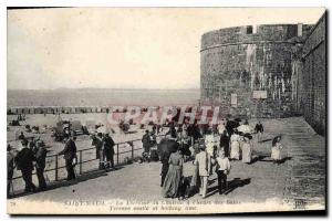 CPA Saint Malo La Terrasse la Chateau a l'heure des bains 