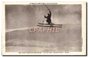 Old Postcard Saint Gervais Les Bains Pass of Voza Sports Ski & # 39hiver