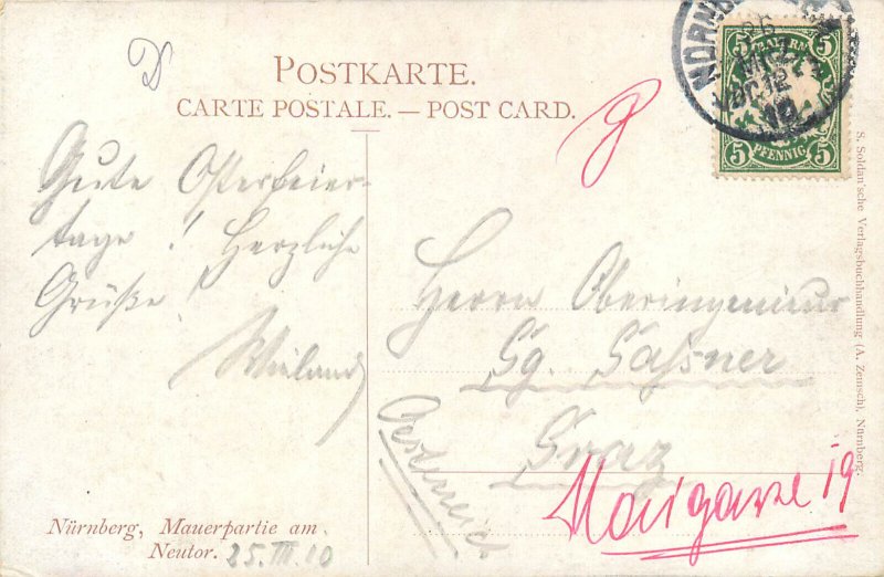 Germany Nuremberg Mauerpartie am Neutor 1910