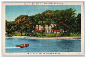 c1940 Kan-ya-to Inn Scenic Overlooking Skaneateles Lake New York NY Postcard 
