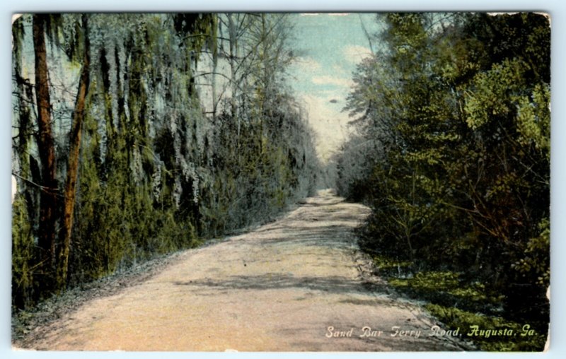 Augusta GA Georgia Sand Bar Ferry Road Postcard