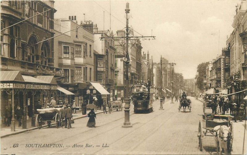 Southampton - Above Bar tram street view stores shops