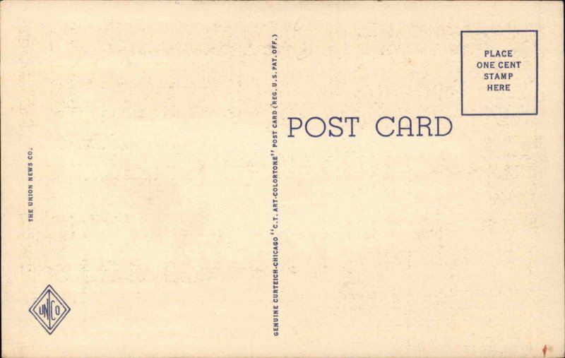 Greyhound Lines Bus Linen Vintage Postcard