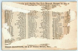 1880s US Military Band Boy Soldier Atlantic Pacific Tea Trade Card Knapp Eng C16