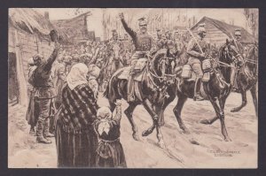 GERMANY, Postcard WWI, Unsere Ulanen besetzen Czenstechrau, Fieldpost