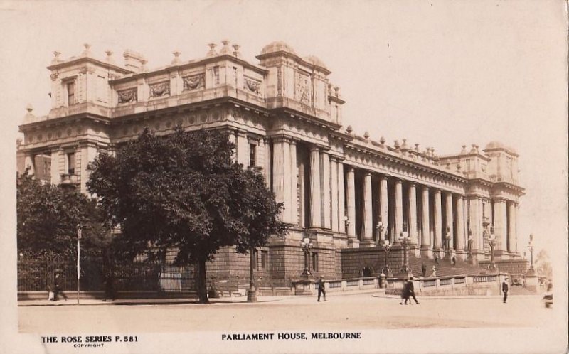 Postcard RPPC Parliament House Melbourne Australia