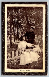 About Face Romantic  Army Soldier   Postcard  1905