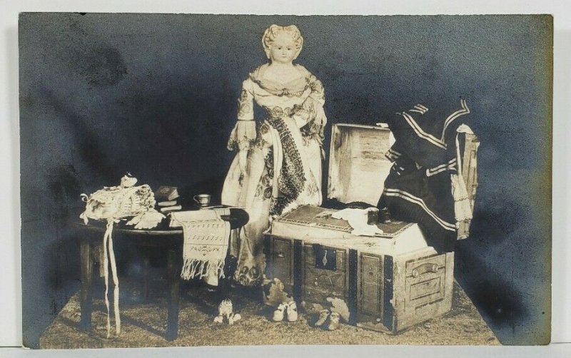 Rppc Antique Greiner Doll from D.A.R. Museum Washington DC Photo Postcard M17