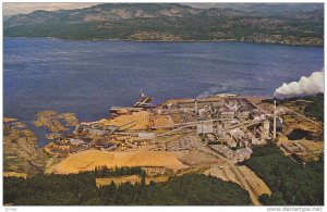 Aerial View, Elk Falls Pulp and Paper and Saw Mill, Campbell River, Vancouver...