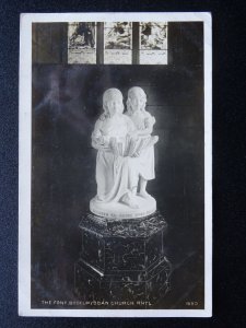 Wales RHYL The Font at Bodelwyddan Church - Old RP Postcard by Kingsway