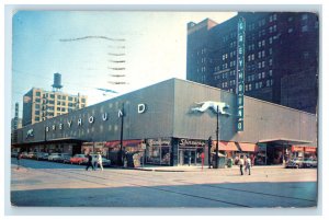 1958 Greyhound Bus Terminal Chicago Illinois IL Posted Vintage Postcard