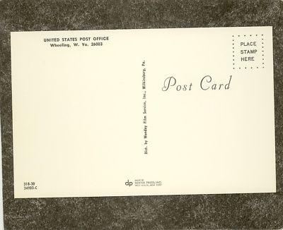 WHEELING WV WEST VIRGINIA POST OFFICE Postcard