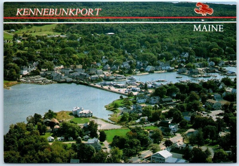 Postcard - An aerial panoramic expanse of Kennebunkport, Maine